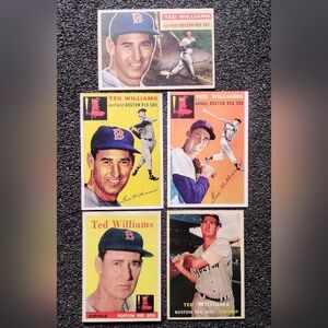 Ted Williams Boston Redsox Vintage Baseball Autograph Card Collection